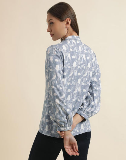 Light Blue Printed Top | Sudathi