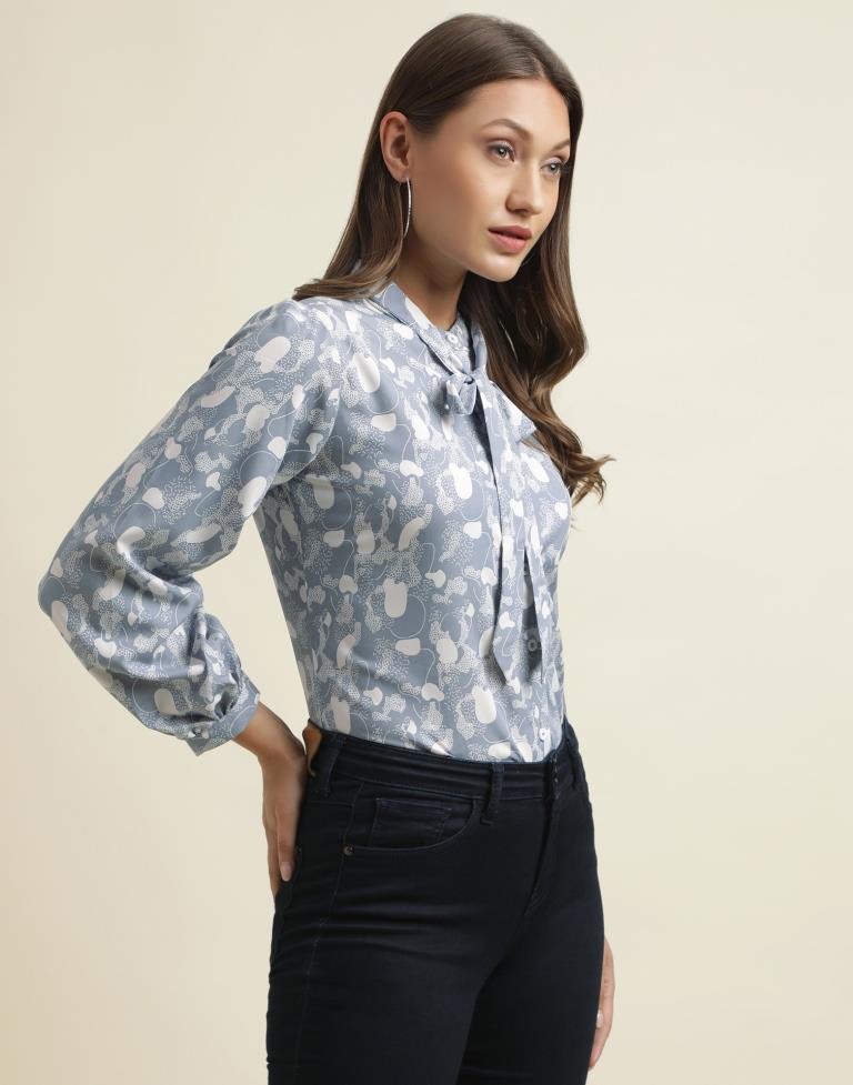 Light Blue Printed Top | Sudathi