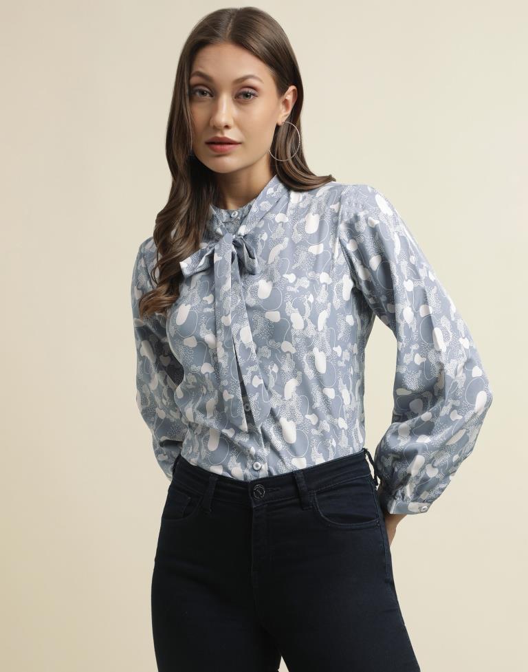 Light Blue Printed Top | Sudathi