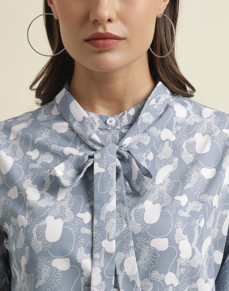 Light Blue Printed Top | Sudathi