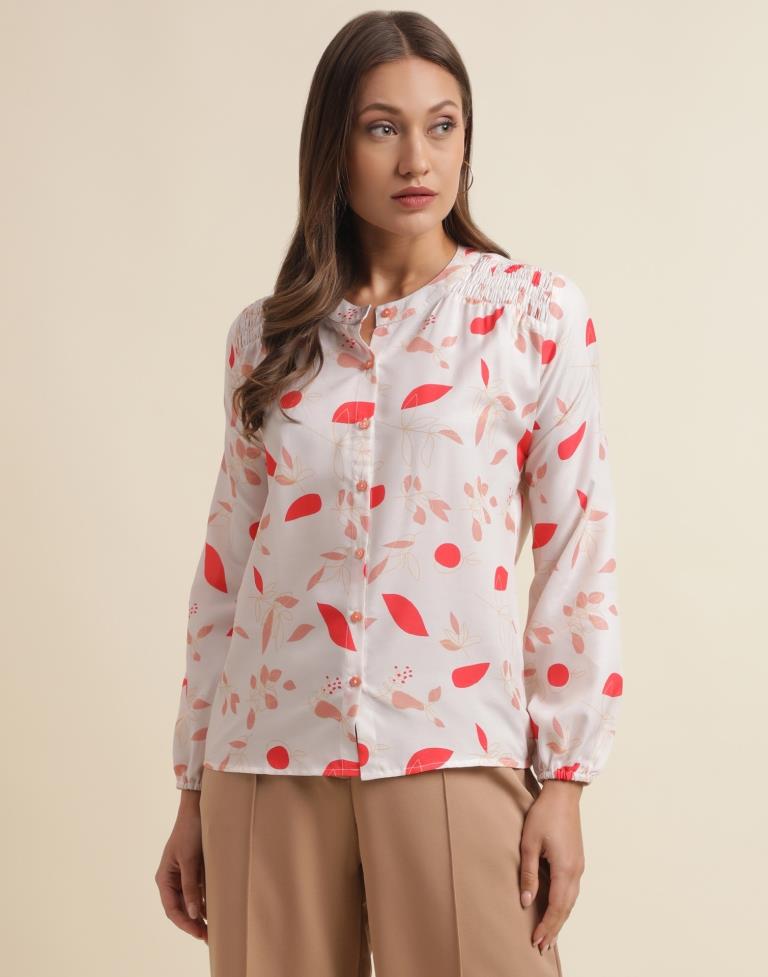 Cream Printed Shirt | Sudathi