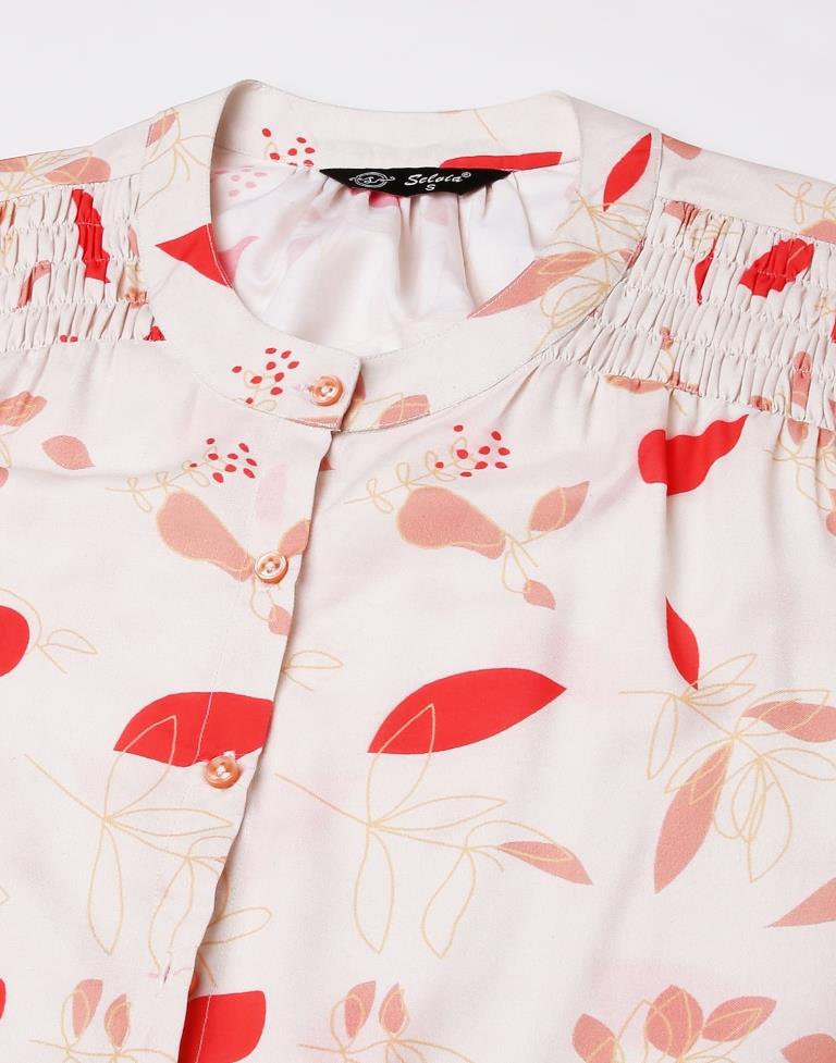 Cream Printed Shirt | Sudathi