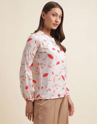 Cream Printed Shirt | Sudathi