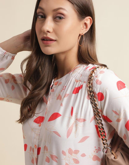 Cream Printed Shirt | Sudathi