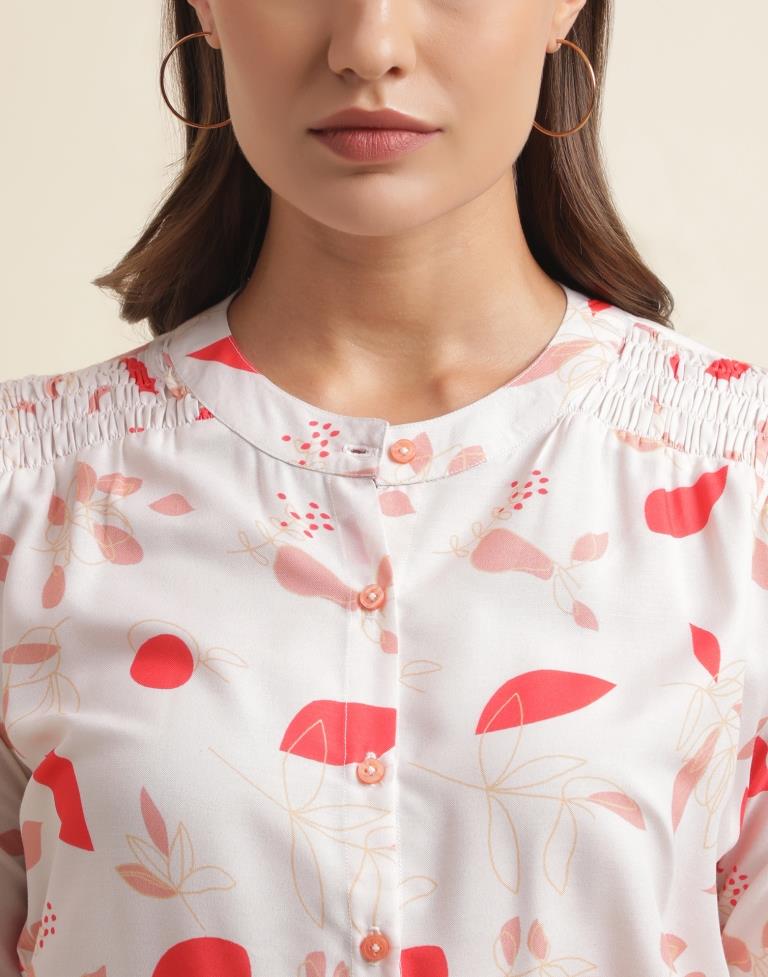 Cream Printed Shirt | Sudathi