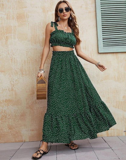 Dark Green Printed Co-ord Set