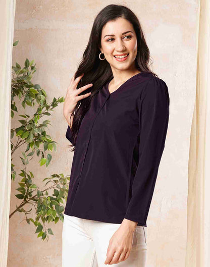 Wine Polyester Plain Top