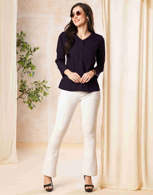 Wine Polyester Plain Top