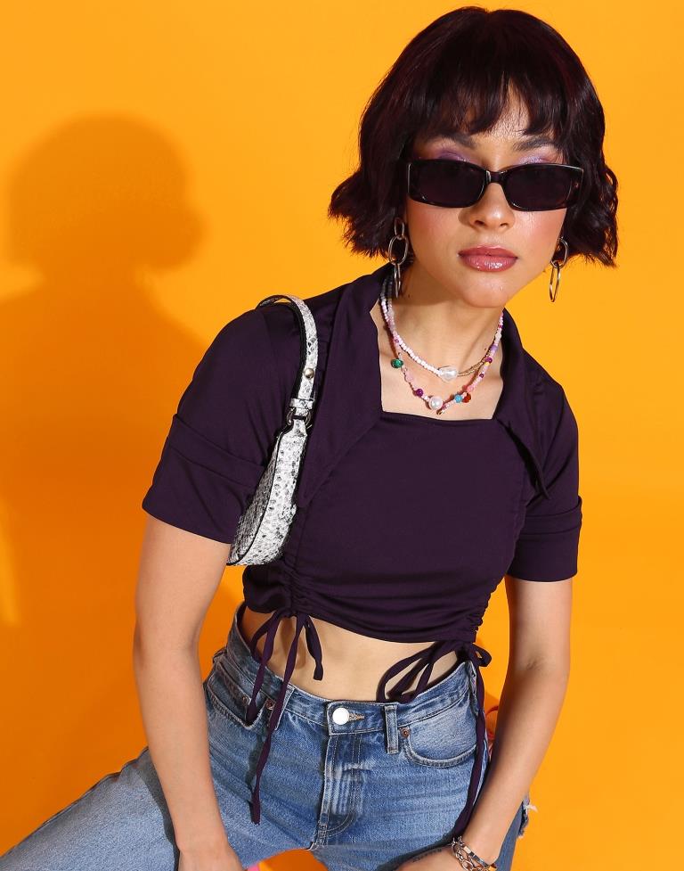 Wine Drawstring Top