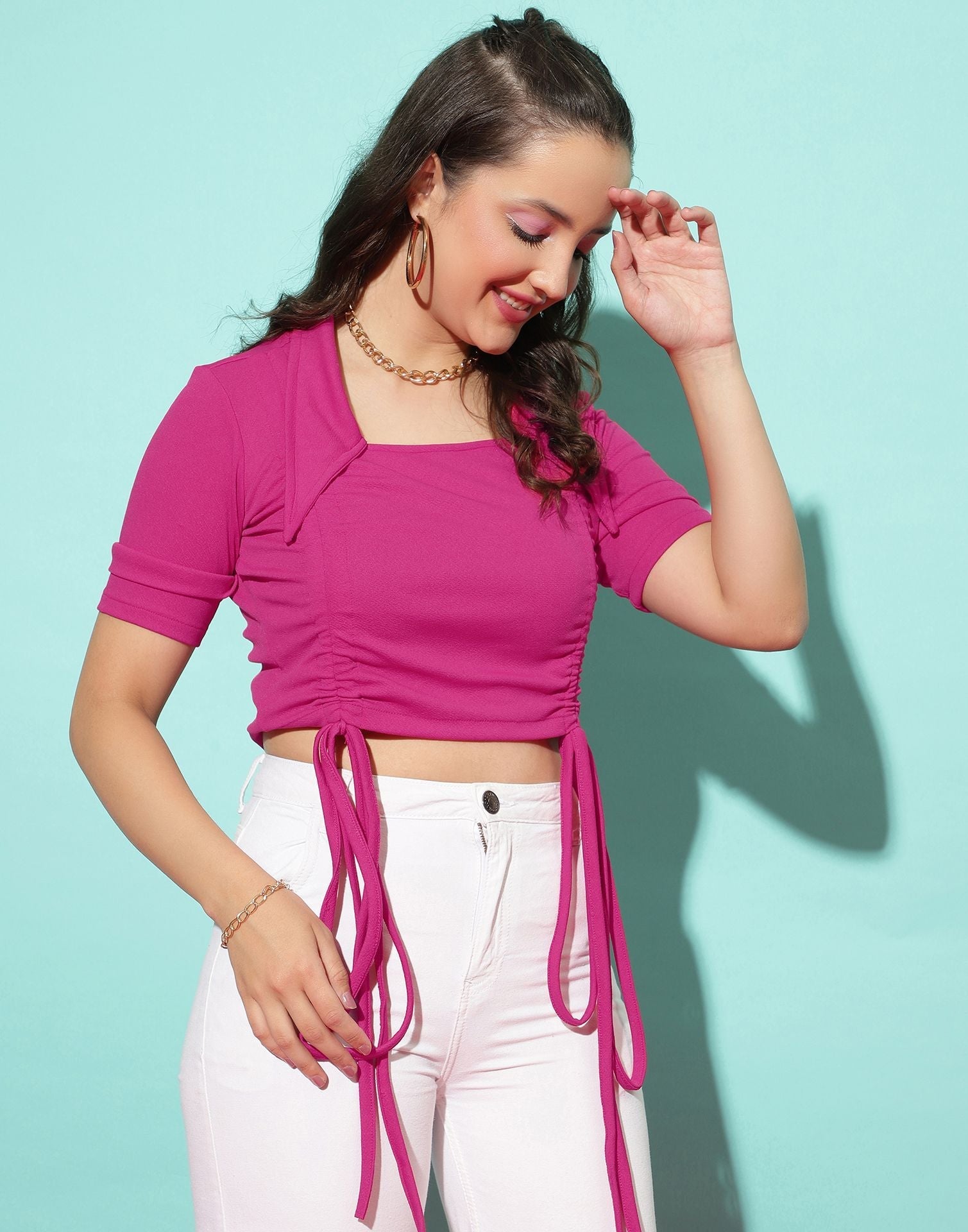 Pink Drawstring Top | Sudathi