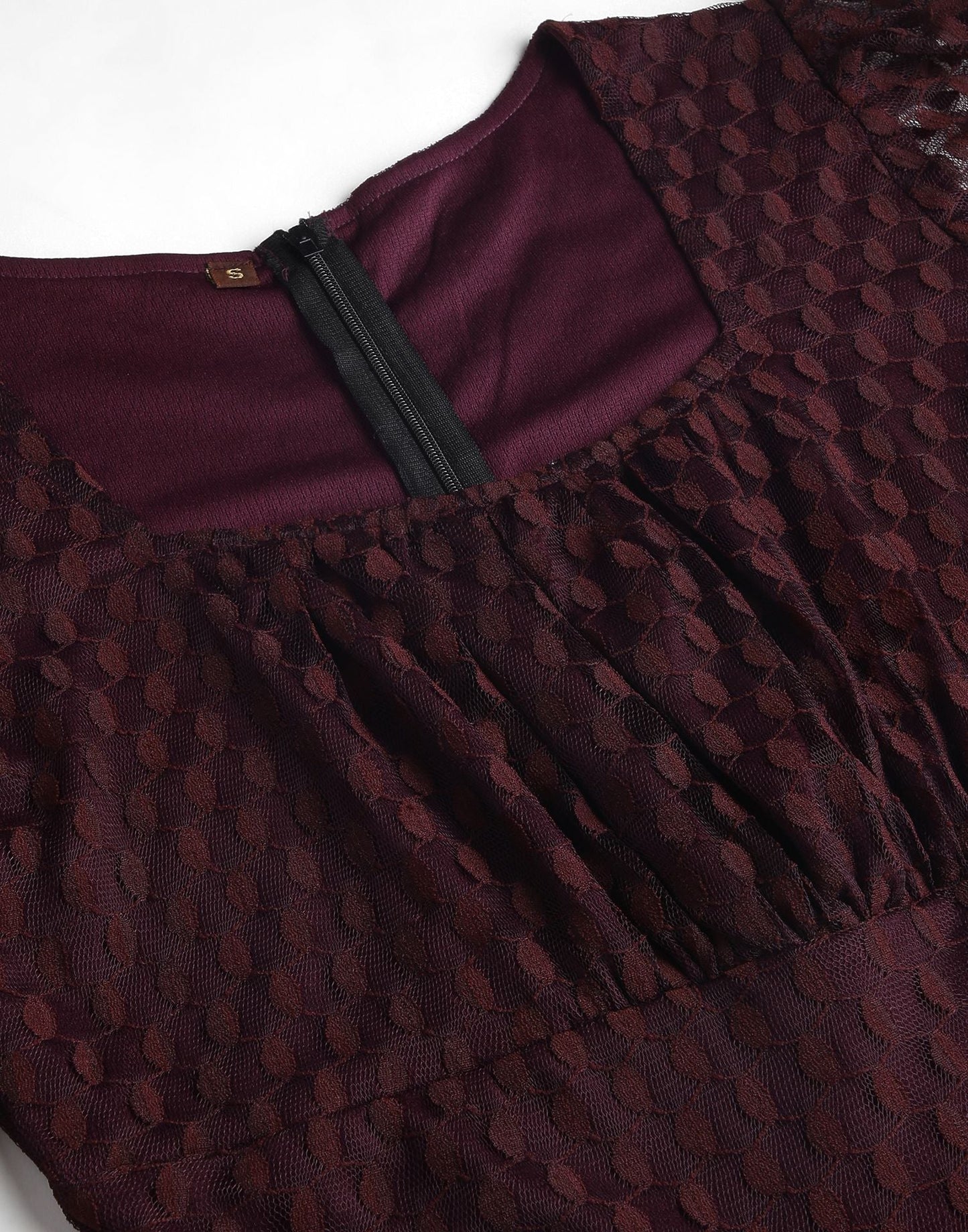 Maroon A-Line Plain Dress | Leemboodi