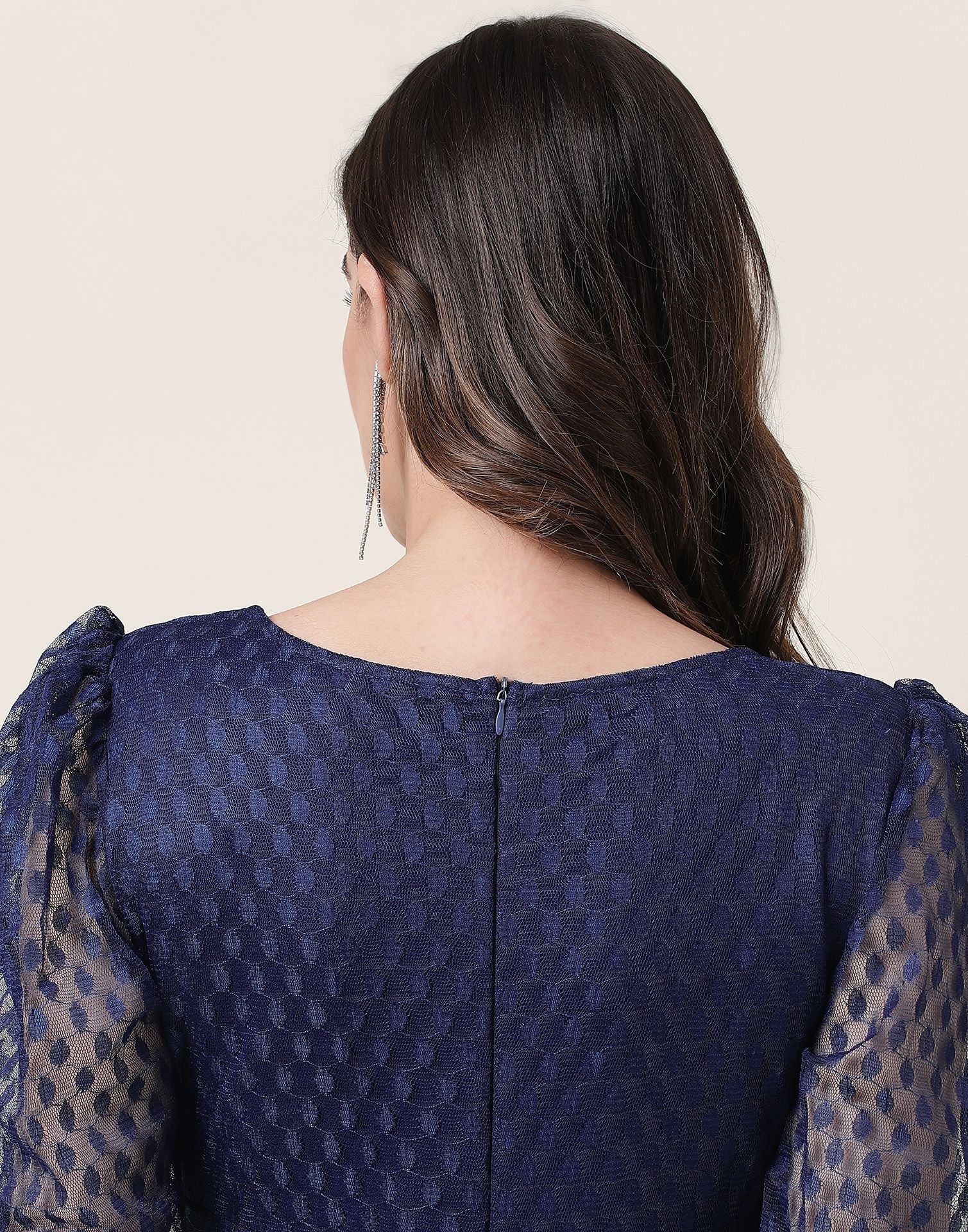 Blue A-Line Plain Dress | Sudathi