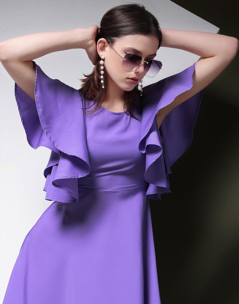 Purple ester Plain Dress