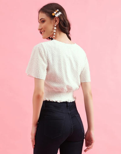 Light Beige Poplin Plain Top