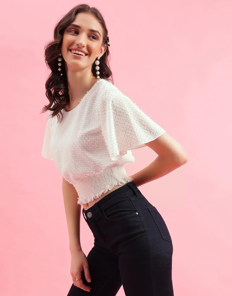 Light Beige Poplin Plain Top