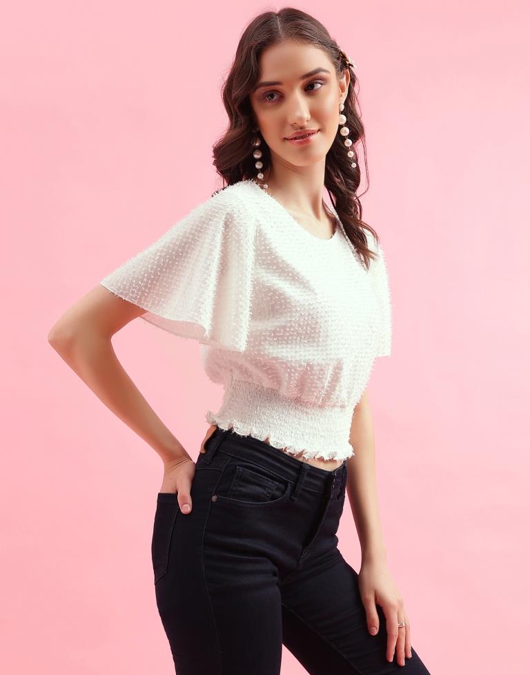 Light Beige Poplin Plain Top