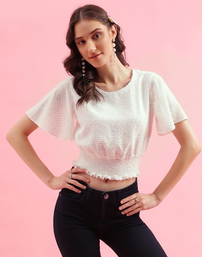 Light Beige Poplin Plain Top