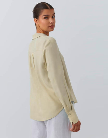 Beige Plain Shirt | Leemboodi