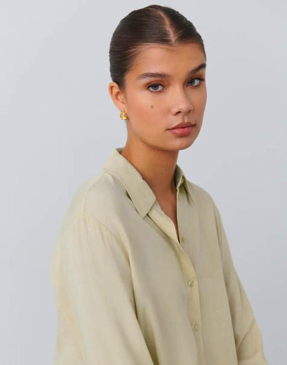 Beige Plain Shirt | Leemboodi