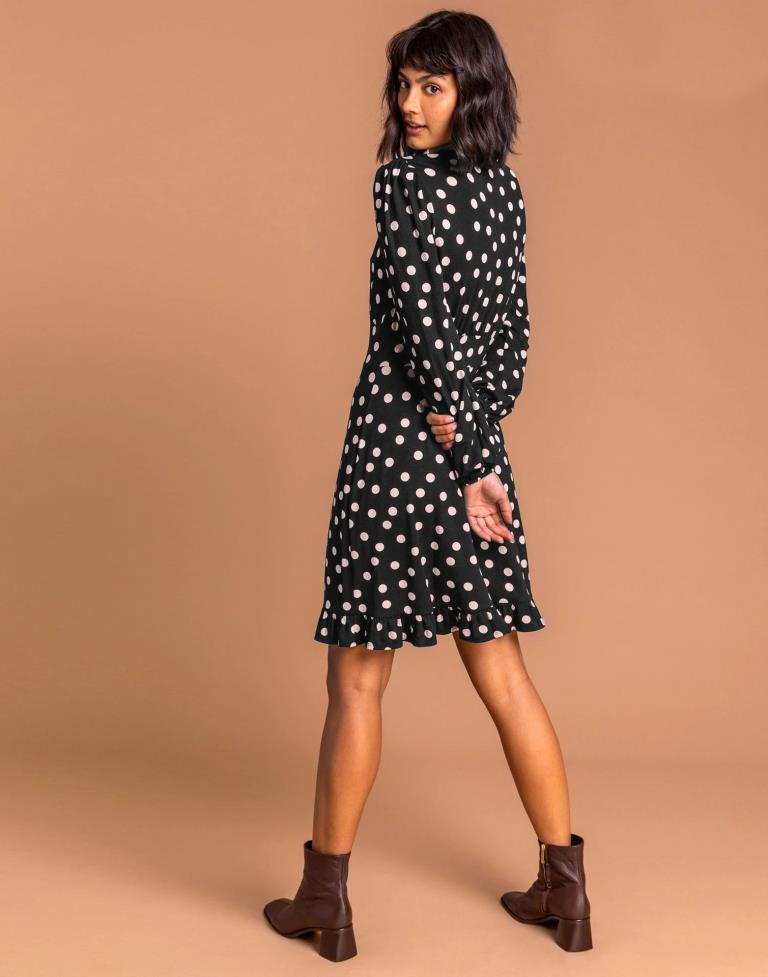 Black Pola Dot Dress | Sudathi