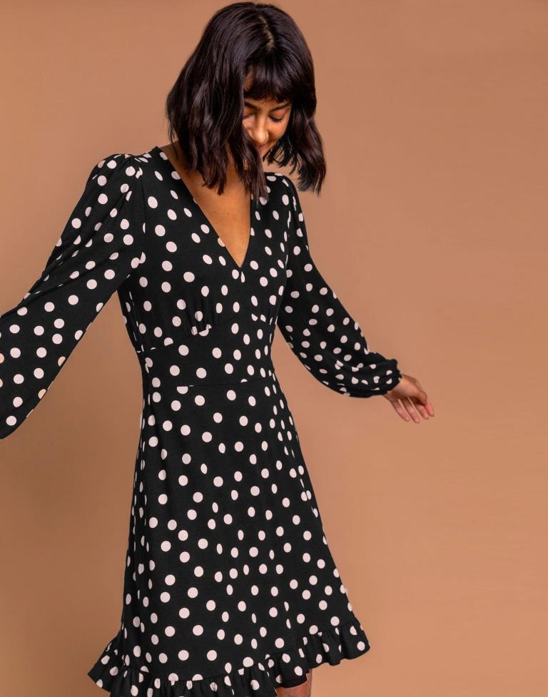 Black Pola Dot Dress | Sudathi
