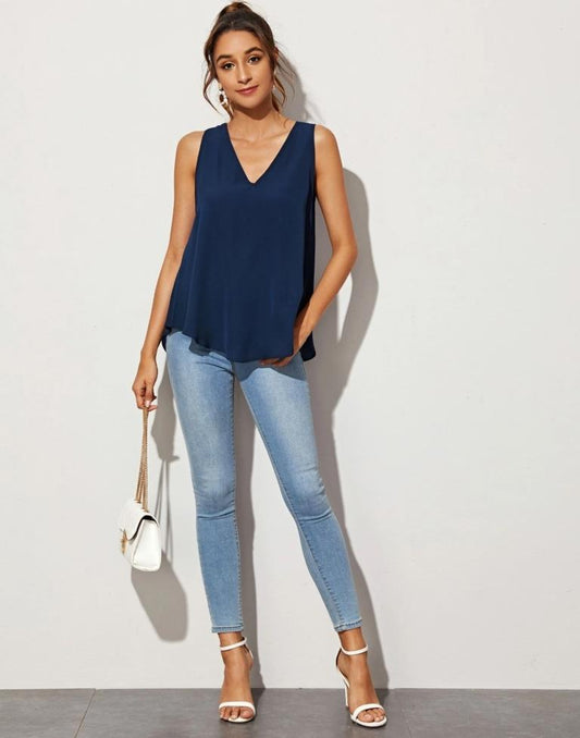 Blue Plain Top