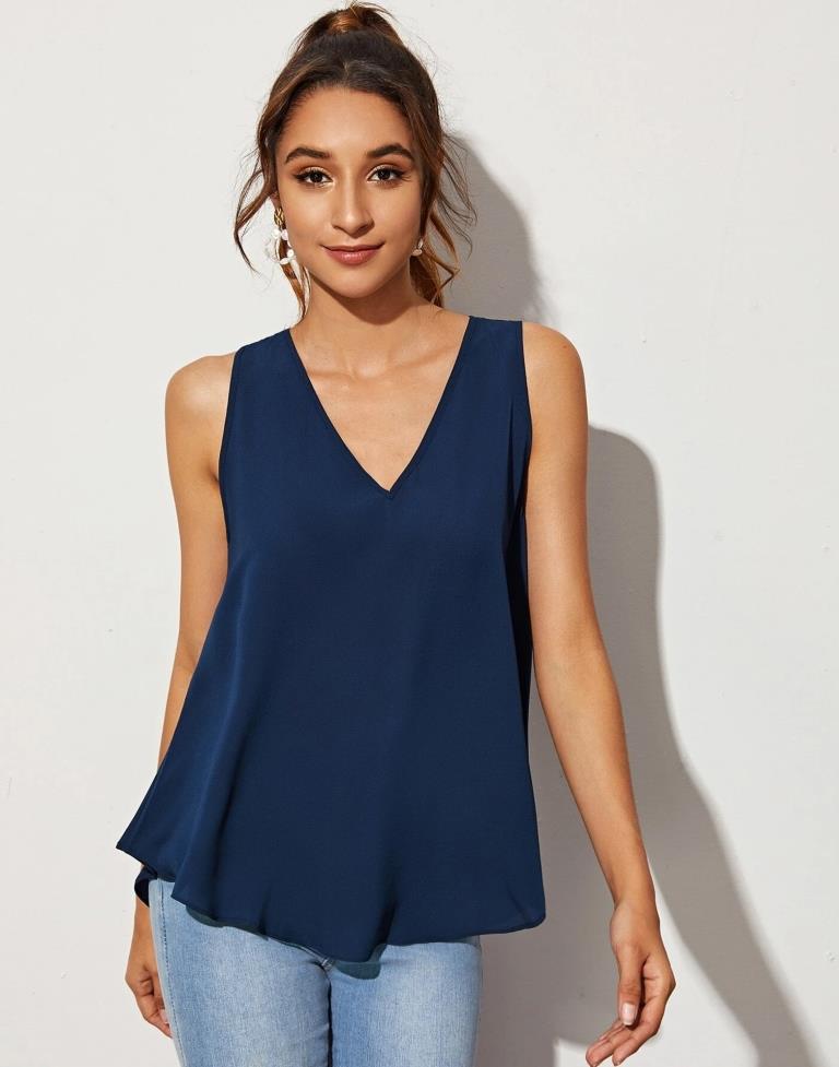 Blue Plain Top