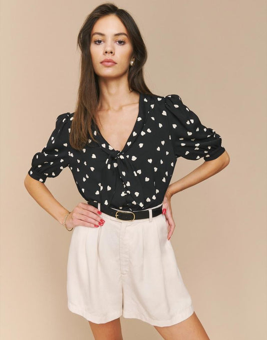 Black Printed Top