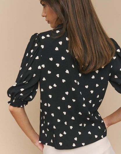 Black Printed Top