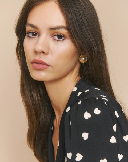 Black Printed Top