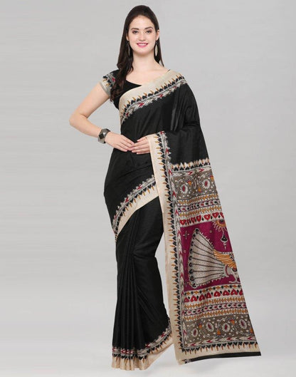 Black Tussar Silk Saree | Sudathi