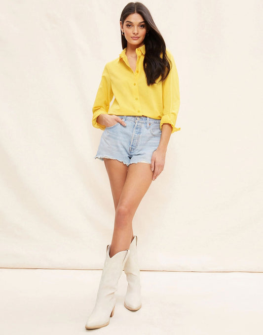 Yellow Plain Cotton Shirt