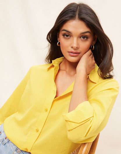 Yellow Plain Cotton Shirt