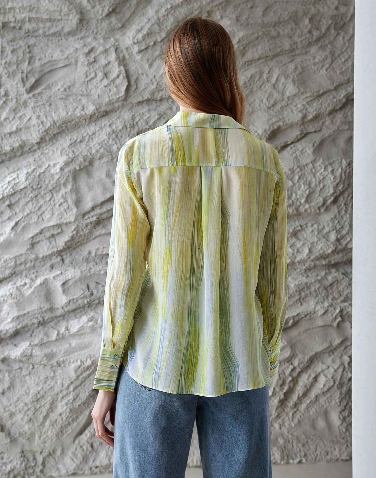 Light Green Printed Cotton Shirt