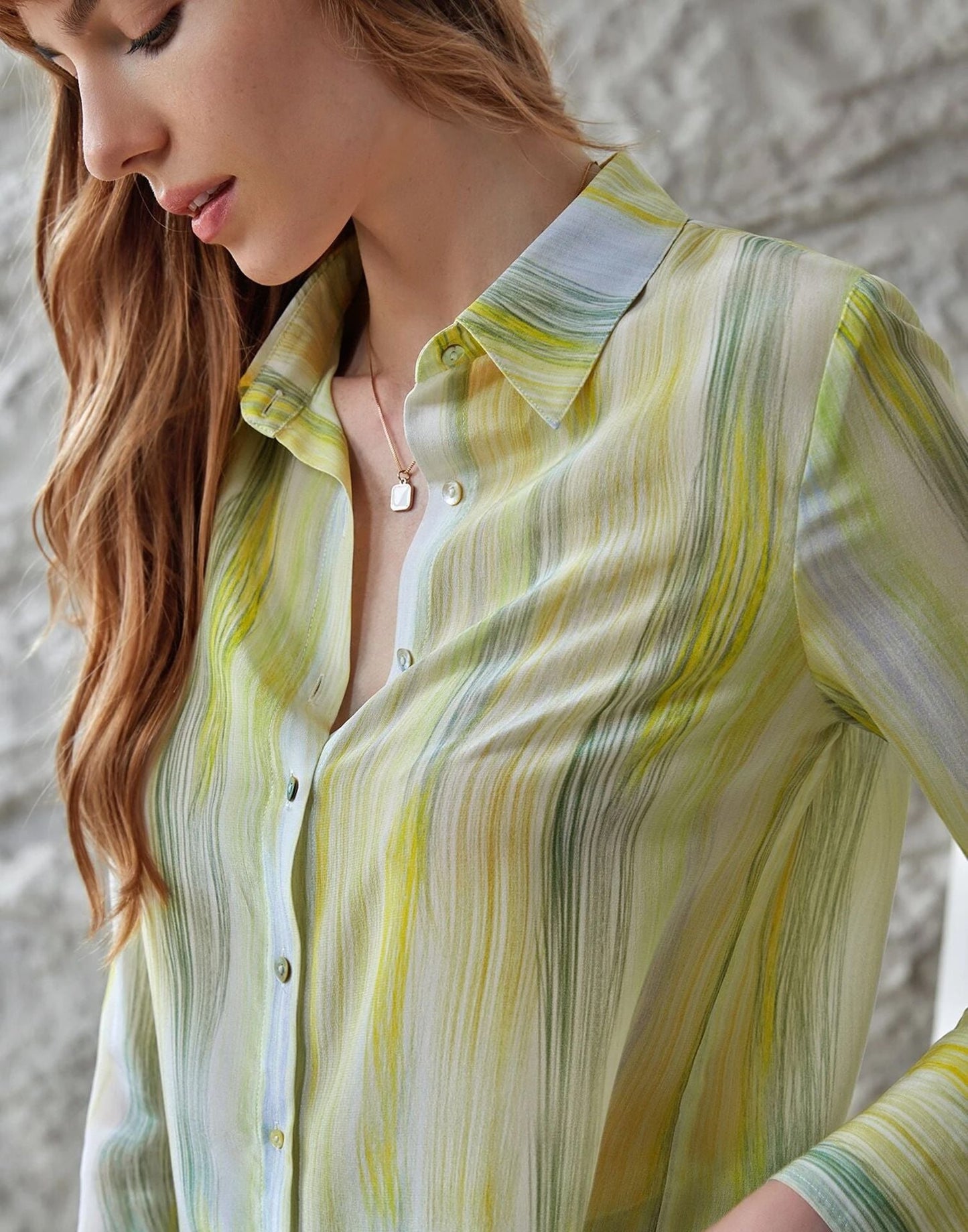 Light Green Printed Cotton Shirt
