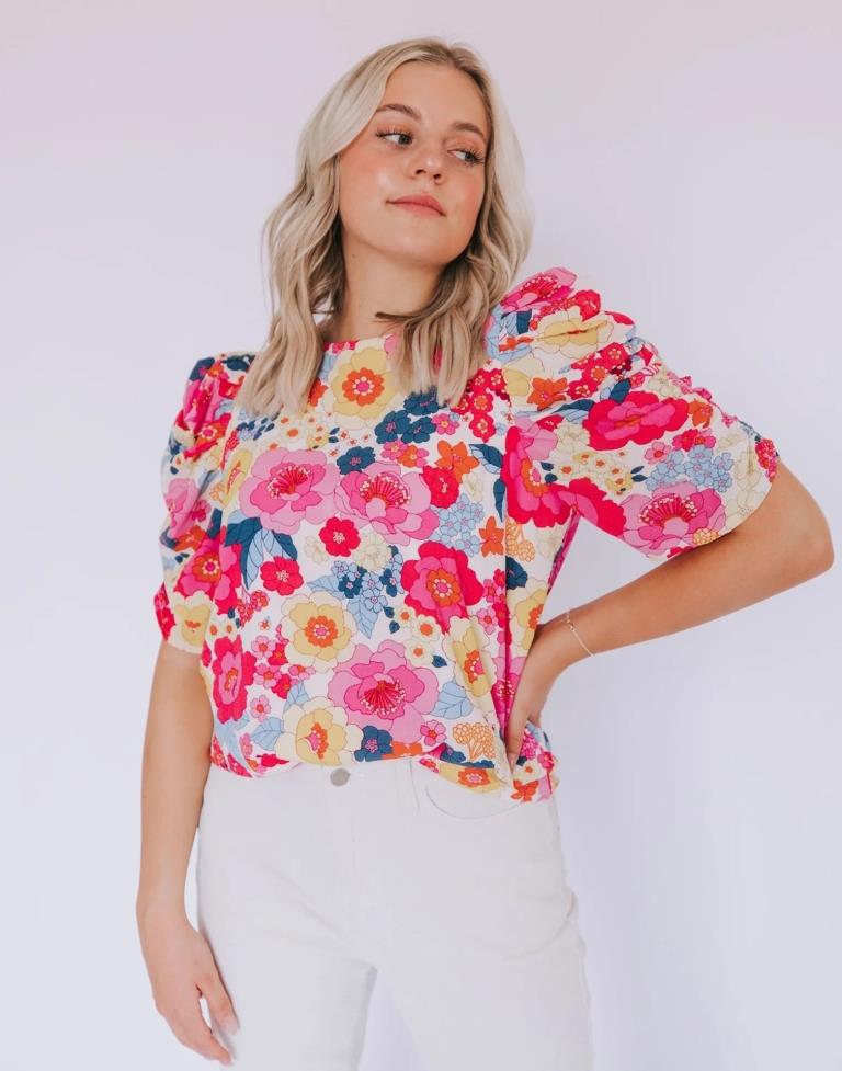 Multicoloured Printed Muslin Top