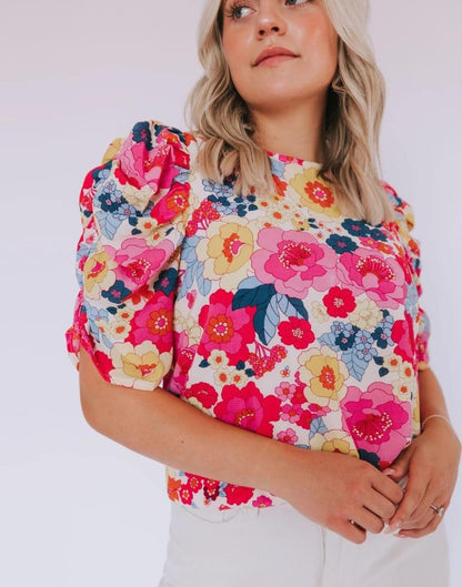 Multicoloured Printed Muslin Top