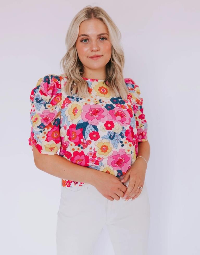 Multicoloured Printed Muslin Top