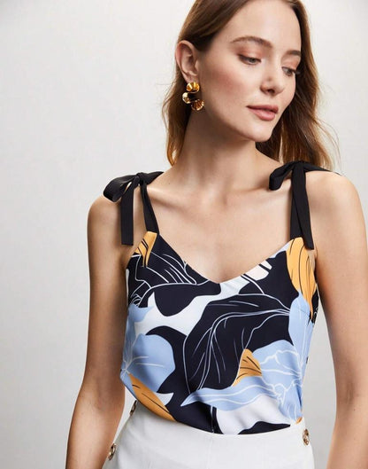 White Printed Top