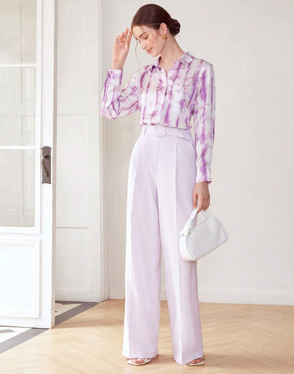 Purple Printed Cotton Shirt