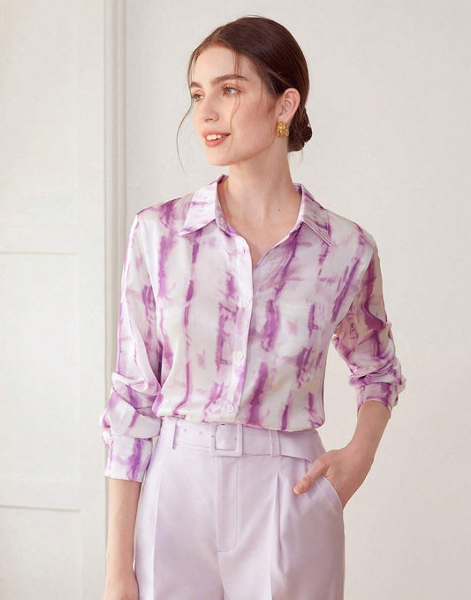 Purple Printed Cotton Shirt