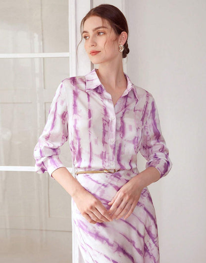 Purple Printed Cotton Shirt