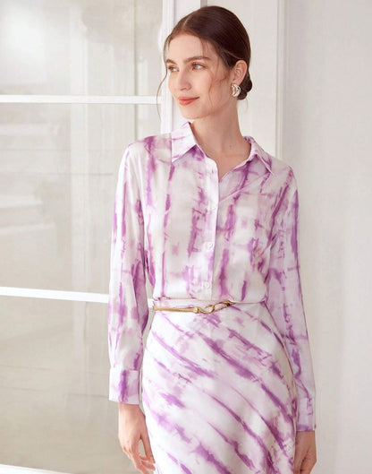 Purple Printed Cotton Shirt