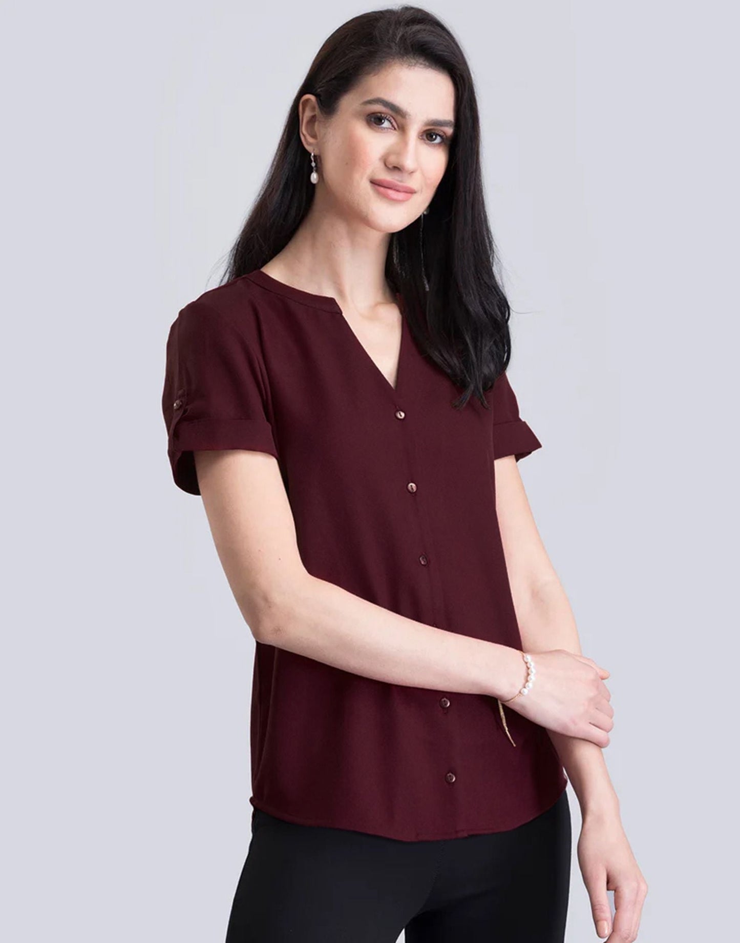 Maroon Plain Shirt