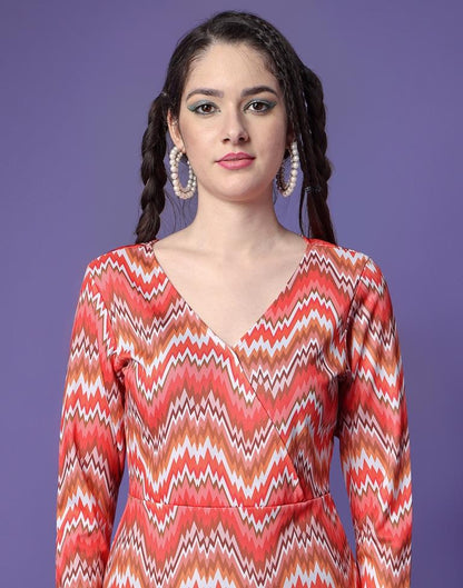 Pink Printed Straight Dress | Leemboodi