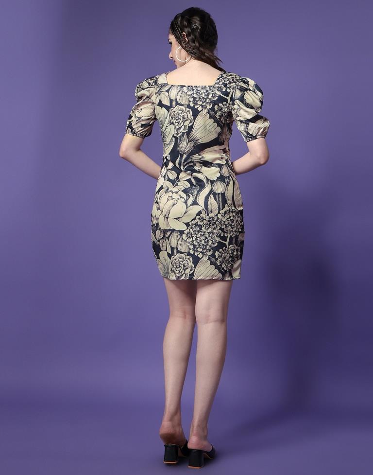 Beige Printed Bodycon | Leemboodi