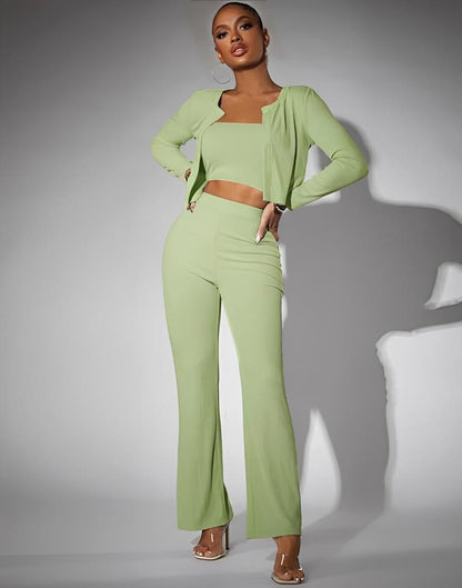 Green Co-ord Set With Jacket