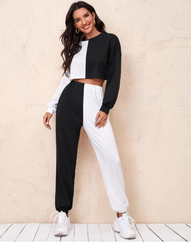 Black Printed Lycra Co-ord Set