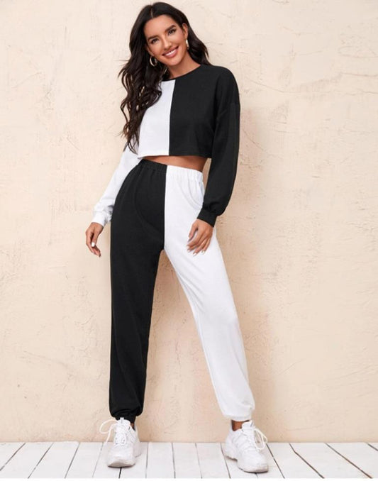 Black Printed Lycra Co-ord Set