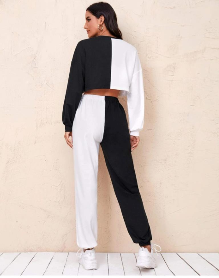 Black Printed Lycra Co-ord Set